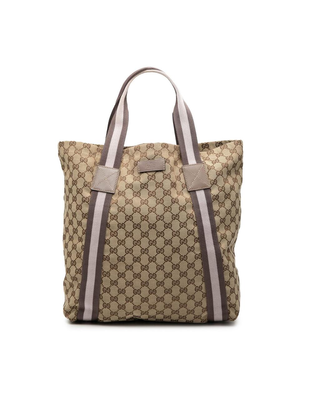 Gucci Gg Canvas Web Tote Pre-Loved #358268G56B